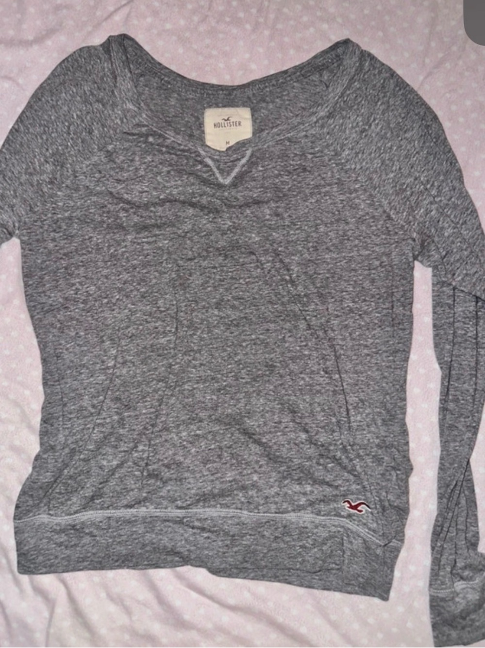 Hollister Women's Heather Gray Pullover Sweatshirt with Logo